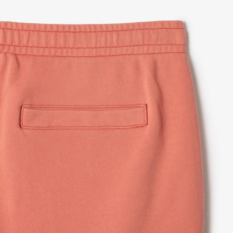 Men's Lacoste Washed Effect Printed Shorts Pink | WEJ982674