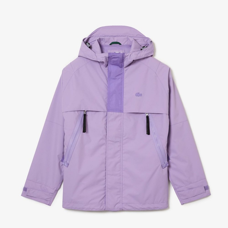 Men's Lacoste Water-Repellent Coats Purple | PQB948165