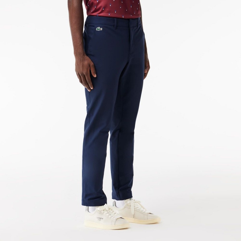 Men's Lacoste Water-Repellent Golf Pants Navy Blue | KVB075824