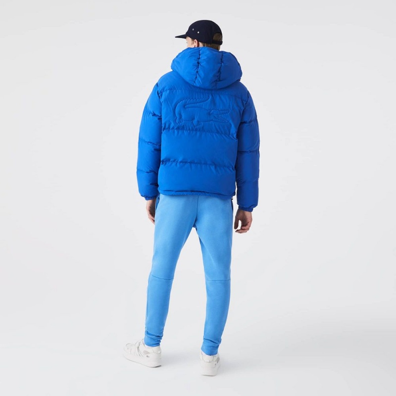 Men's Lacoste Water-Repellent Puffer Jackets Blue | EMB028543