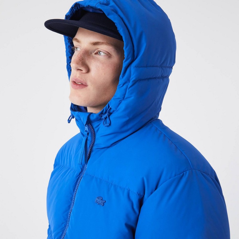 Men's Lacoste Water-Repellent Puffer Jackets Blue | EMB028543