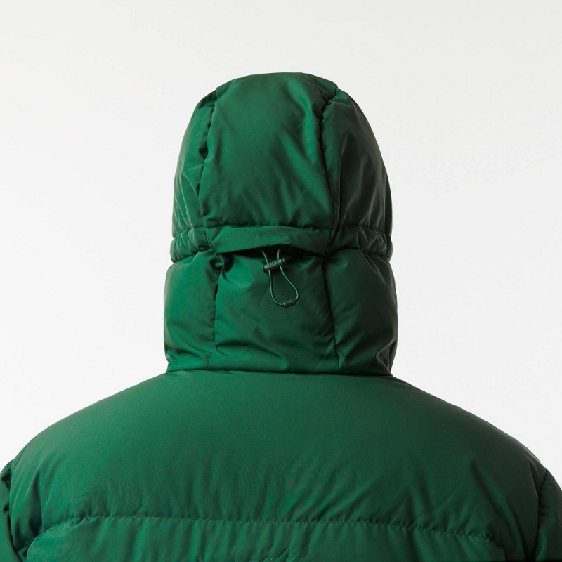 Men's Lacoste Water-Repellent Puffer Jackets Pine green | RNS842605