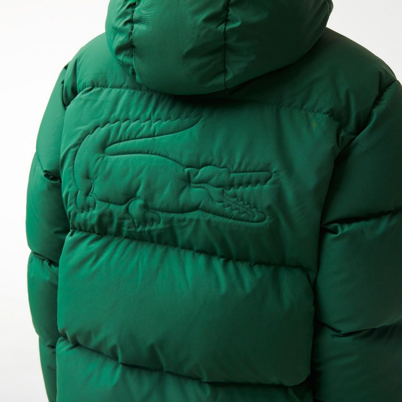 Men's Lacoste Water-Repellent Puffer Jackets Pine green | RNS842605