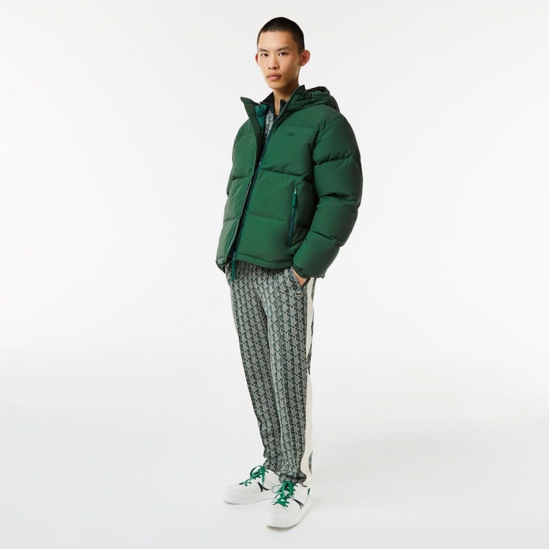 Men's Lacoste Water-Repellent Puffer Jackets Pine green | RNS842605