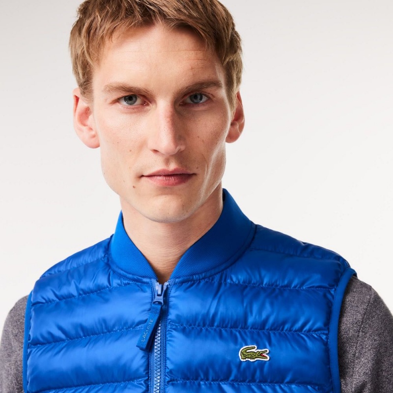 Men's Lacoste Water-Repellent Puffer Vest Gentian blue | IDF146593