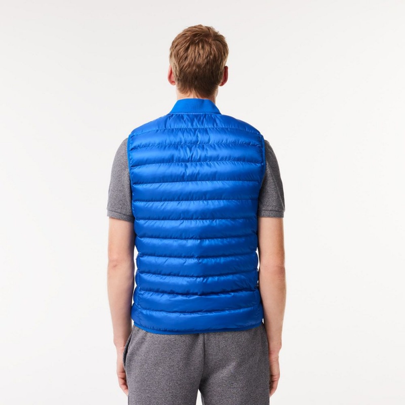 Men's Lacoste Water-Repellent Puffer Vest Gentian blue | IDF146593