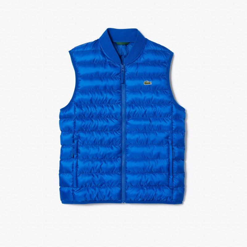 Men's Lacoste Water-Repellent Puffer Vest Gentian blue | IDF146593