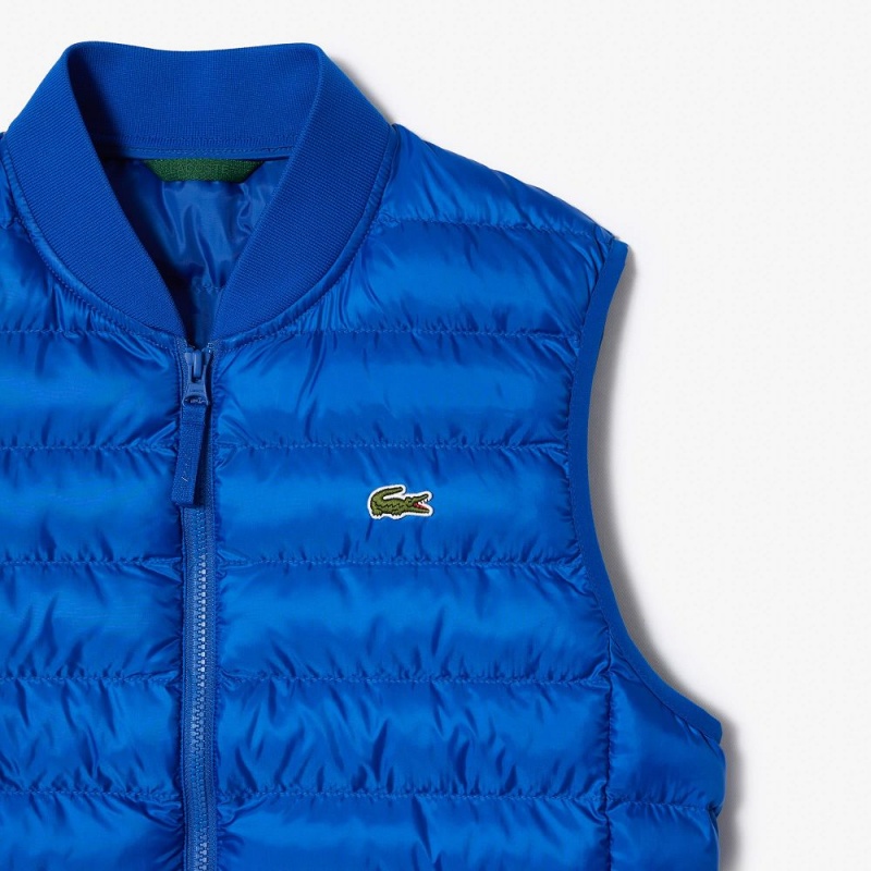 Men's Lacoste Water-Repellent Puffer Vest Gentian blue | IDF146593