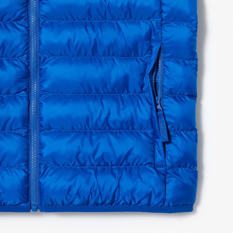 Men's Lacoste Water-Repellent Puffer Vest Gentian blue | IDF146593