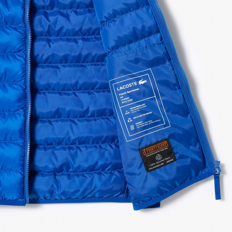 Men's Lacoste Water-Repellent Puffer Vest Gentian blue | IDF146593