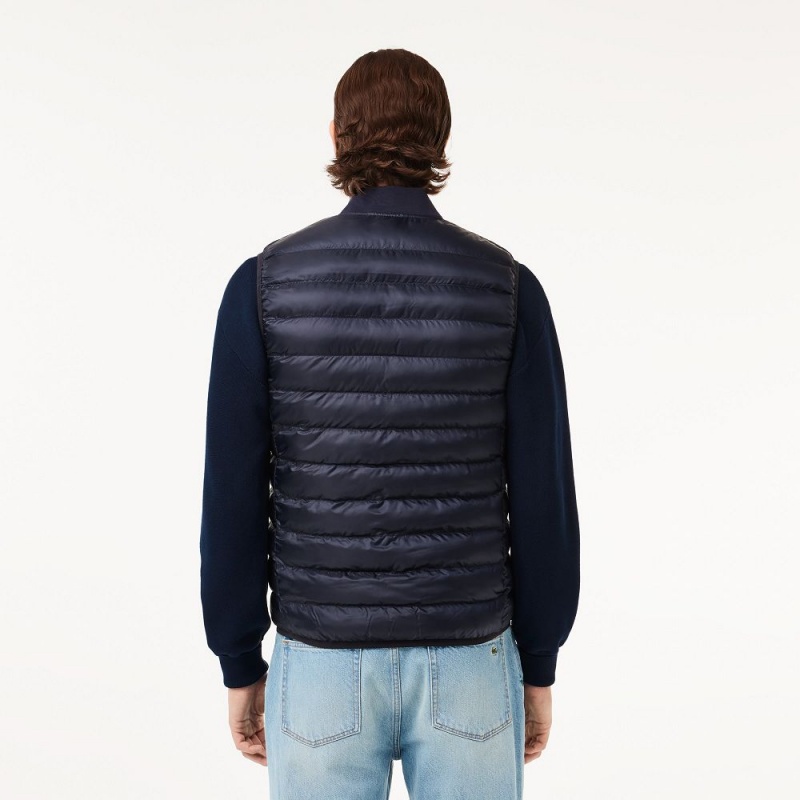 Men's Lacoste Water-Repellent Puffer Vest Abysm blue | QCP935460