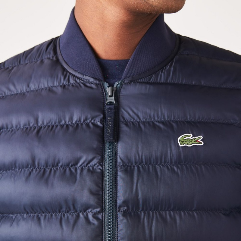 Men's Lacoste Water-Repellent Puffer Vest Abysm blue | QCP935460