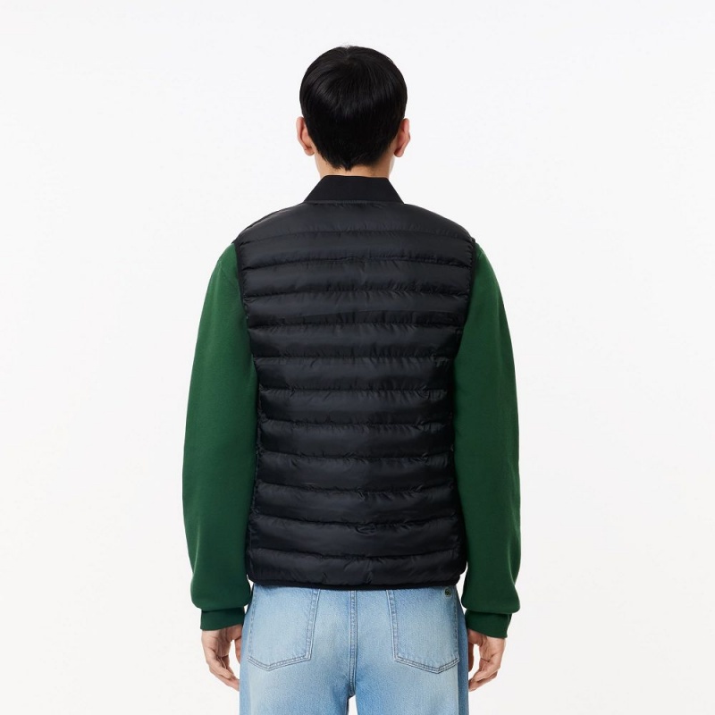 Men's Lacoste Water-Repellent Puffer Vest Black | SUF438197