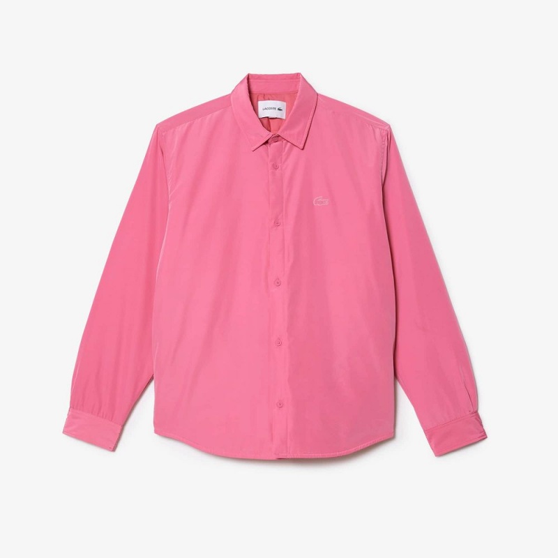 Men's Lacoste Water-Repellent Shirt Bubblegum pink | JHT276189