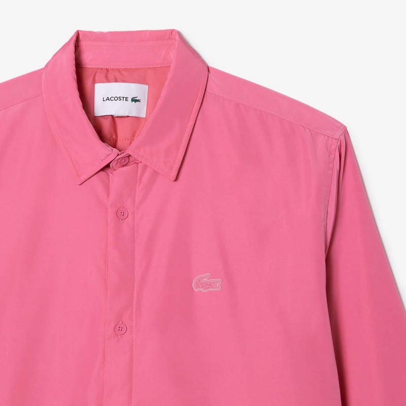 Men's Lacoste Water-Repellent Shirt Bubblegum pink | JHT276189