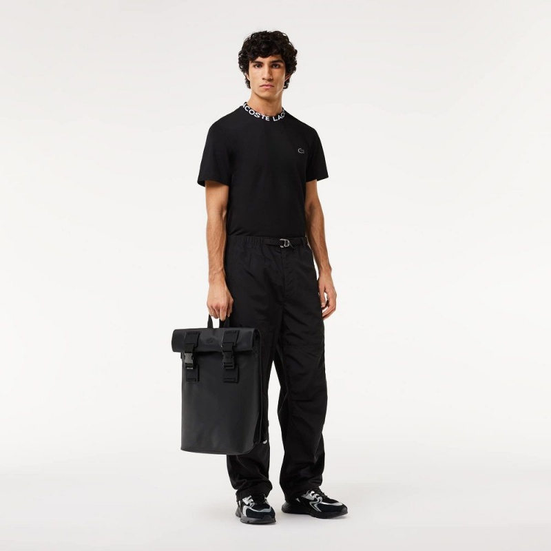 Men's Lacoste Waterproof Cargo Pants Black | LPC914653