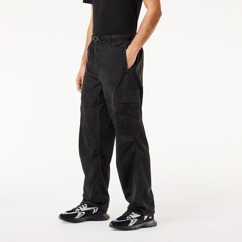 Men's Lacoste Waterproof Cargo Pants Black | LPC914653