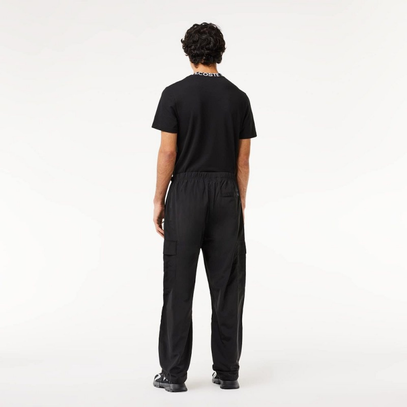 Men's Lacoste Waterproof Cargo Pants Black | LPC914653