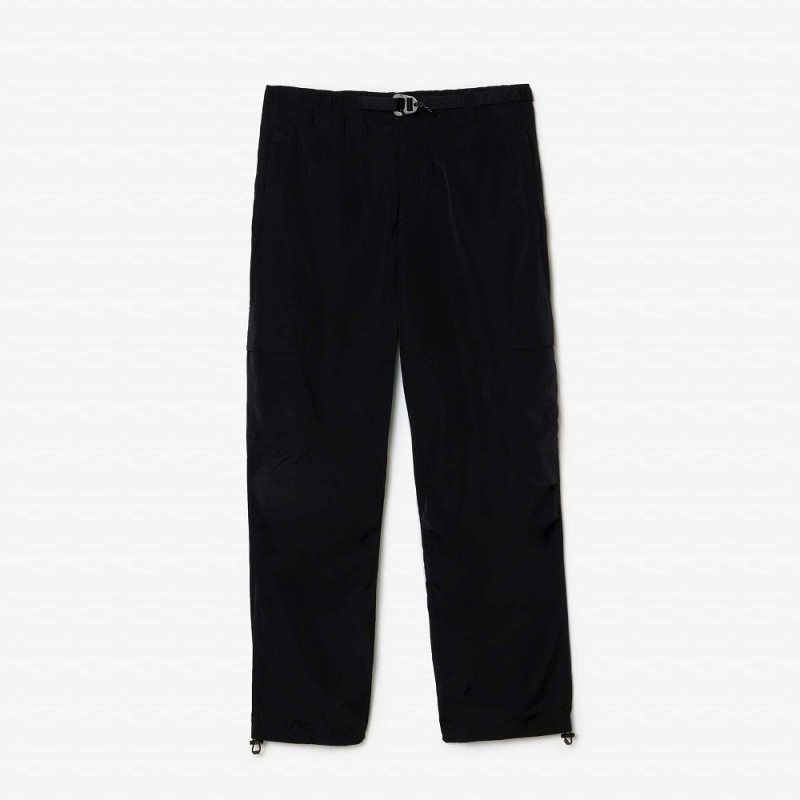 Men's Lacoste Waterproof Cargo Pants Black | LPC914653