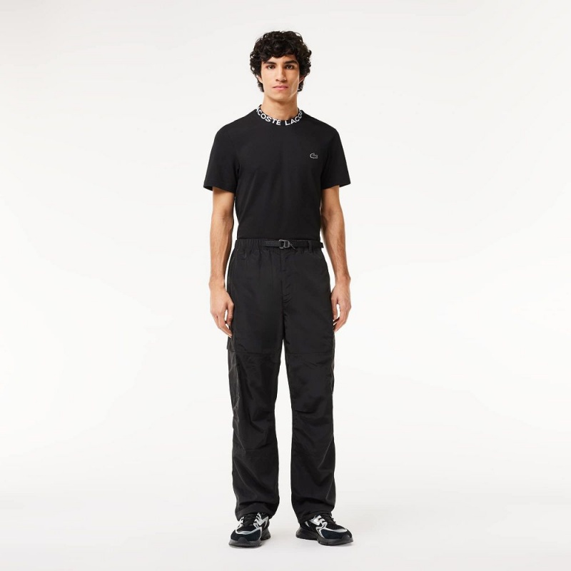 Men\'s Lacoste Waterproof Cargo Pants Black | LPC914653