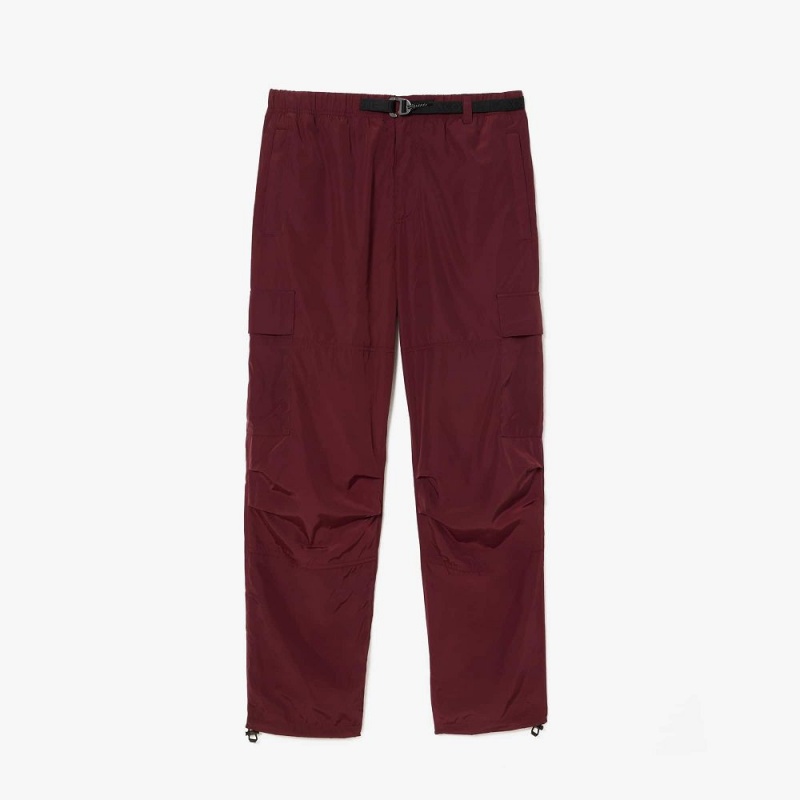 Men's Lacoste Waterproof Cargo Pants Bordeaux | GBM043251