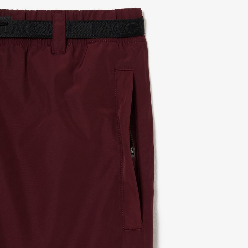 Men's Lacoste Waterproof Cargo Pants Bordeaux | GBM043251