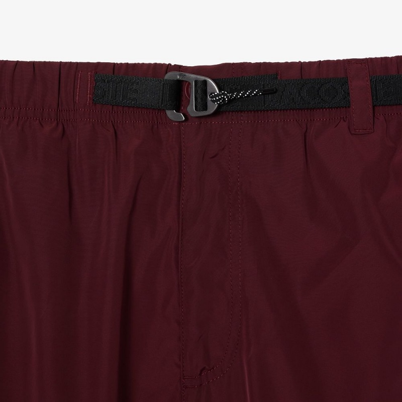 Men's Lacoste Waterproof Cargo Pants Bordeaux | GBM043251