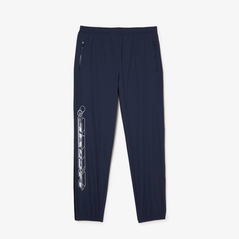 Men's Lacoste Waterproof Stretch Joggers Blue | MSU359074