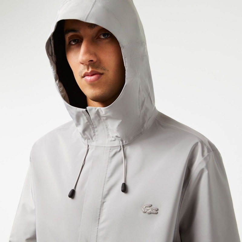 Men's Lacoste Waterproof Track Jackets Grey | CWA724605