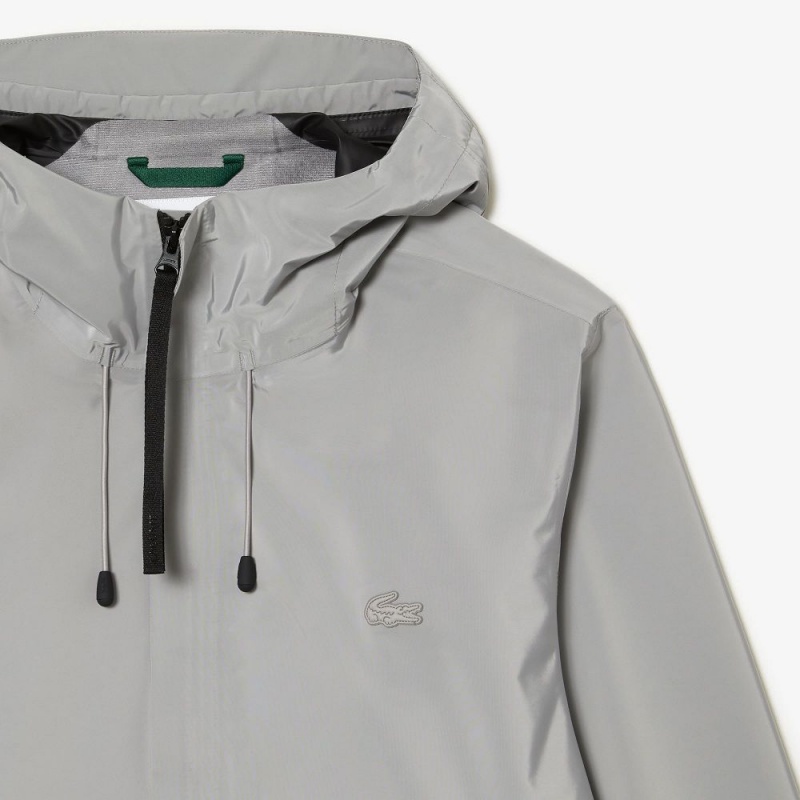 Men's Lacoste Waterproof Track Jackets Grey | CWA724605