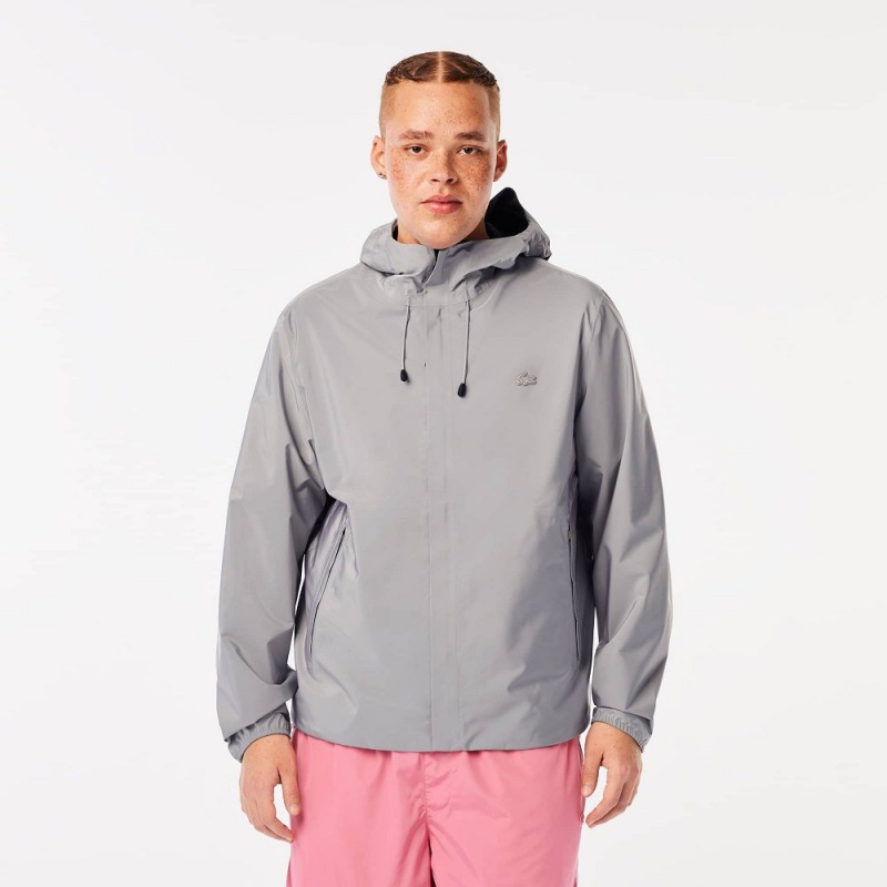 Men's Lacoste Waterproof Track Jackets Grey | CWA724605