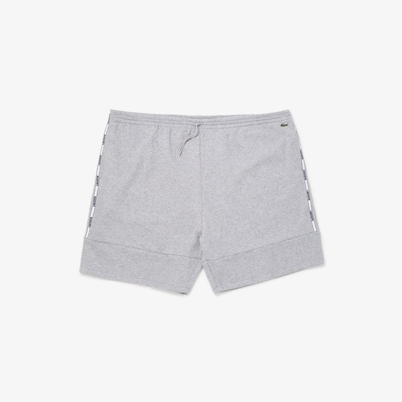 Men\'s Lacoste XL Branded Bands Shorts Grey Chine | QON916287