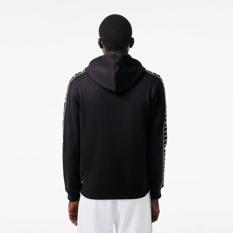 Men's Lacoste Zip-Up Hoodie Black | DCX826534