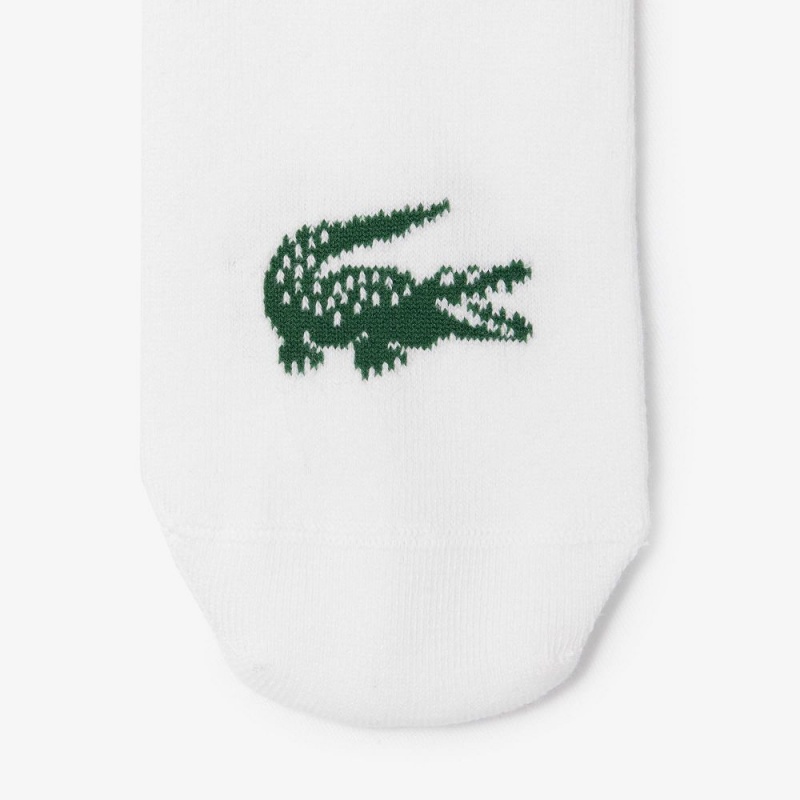 Women's Lacoste 3-Pack Logo Sneaker Socks White | YVQ431960