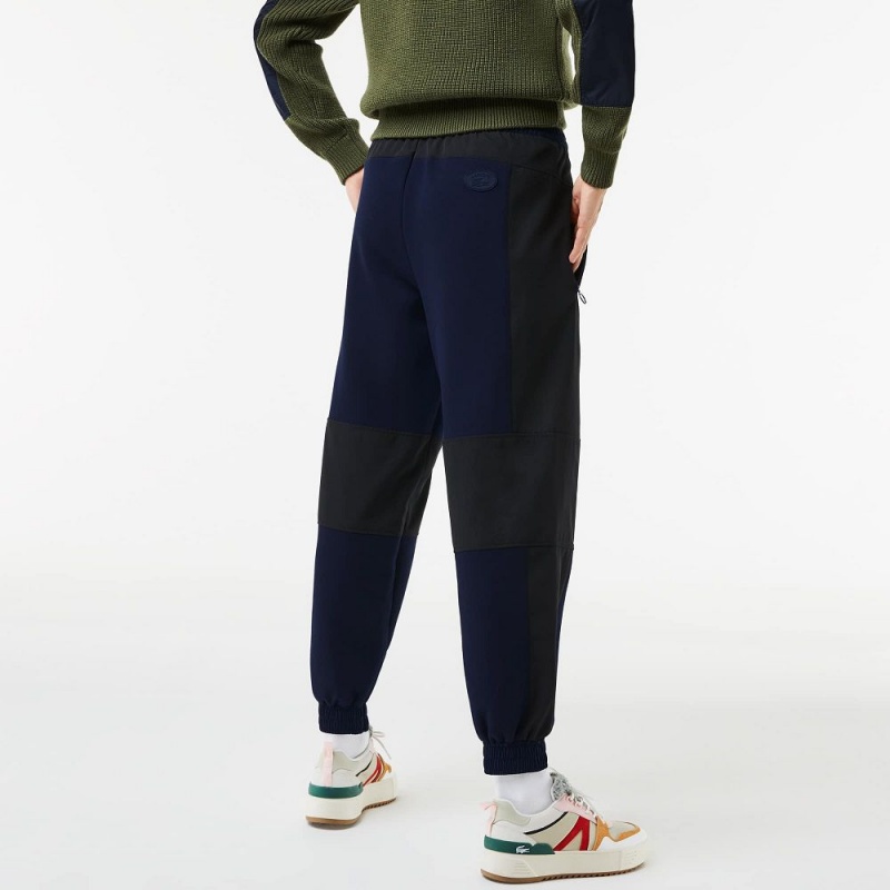 Women's Lacoste Badge Colorblock Joggers Navy Blue Black | LMP178063