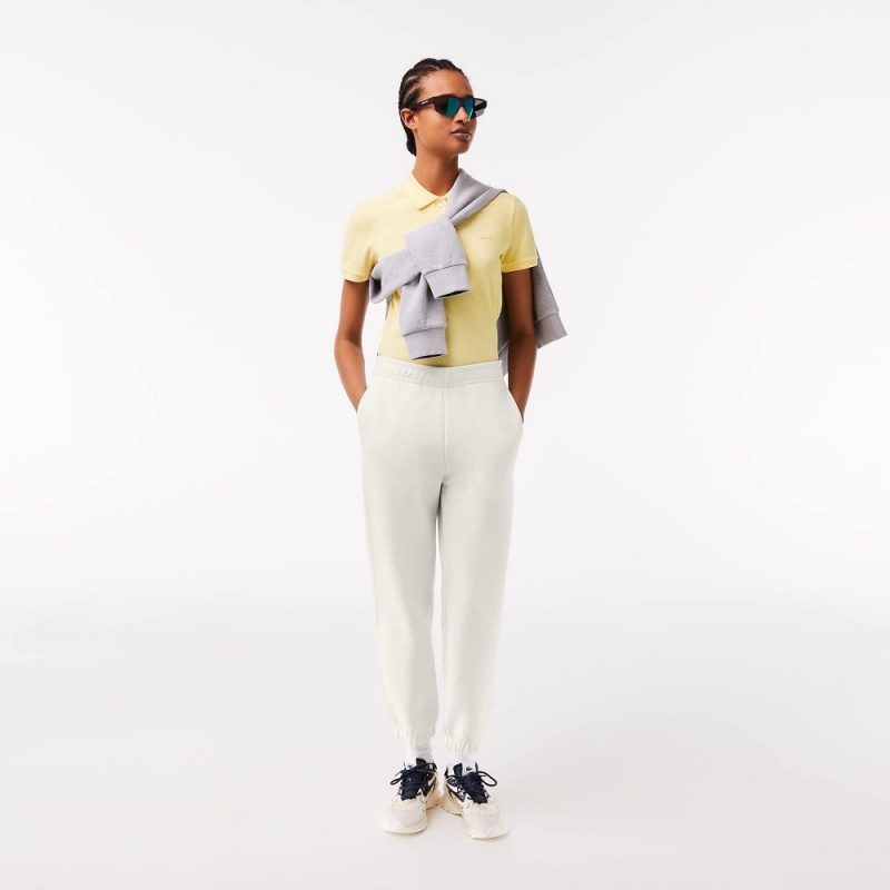 Women's Lacoste Blended Cotton Sweatpants White | JBK048619