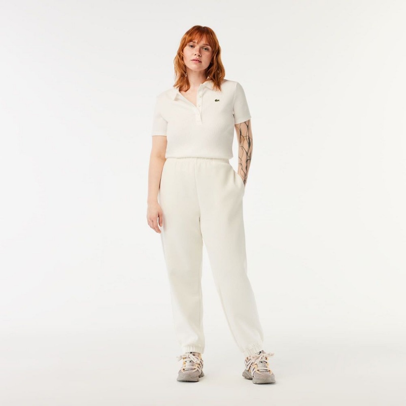 Women's Lacoste Blended Cotton Sweatpants White | JBK048619