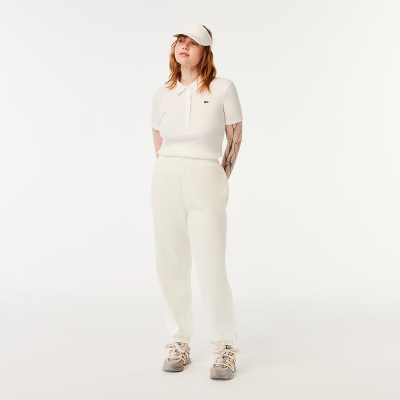 Women's Lacoste Blended Cotton Sweatpants White | JBK048619