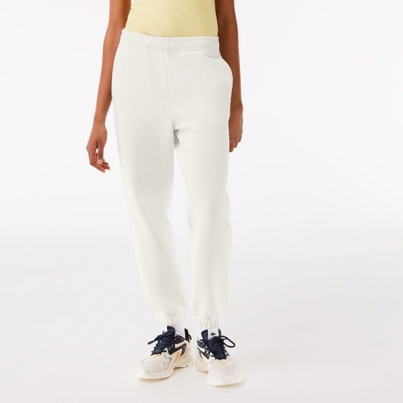 Women's Lacoste Blended Cotton Sweatpants White | JBK048619