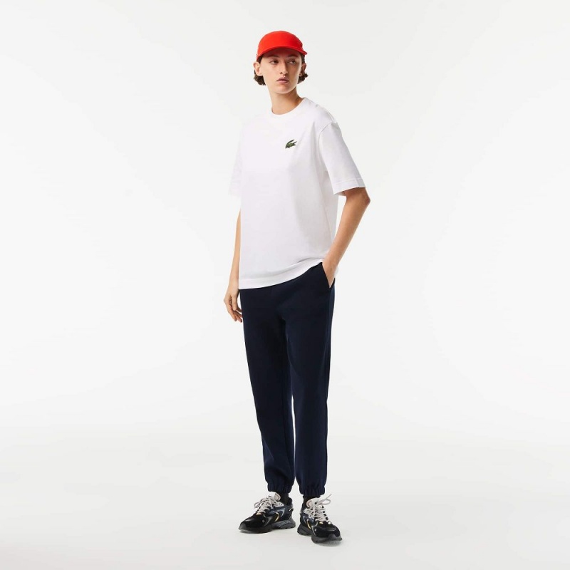 Women's Lacoste Blended Cotton Sweatpants Navy Blue | XVB410627