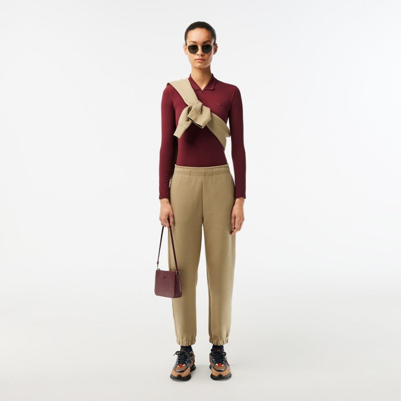 Women's Lacoste Blended Cotton Sweatpants Beige | XQK539147