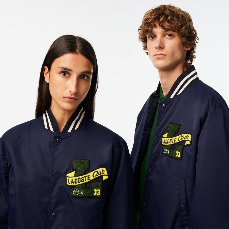 Women's Lacoste Bomber Jackets Navy Blue | JMG469251