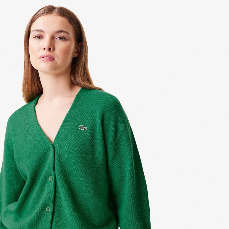 Women's Lacoste Cashmere Cardigan Rocket Green | CIU756491