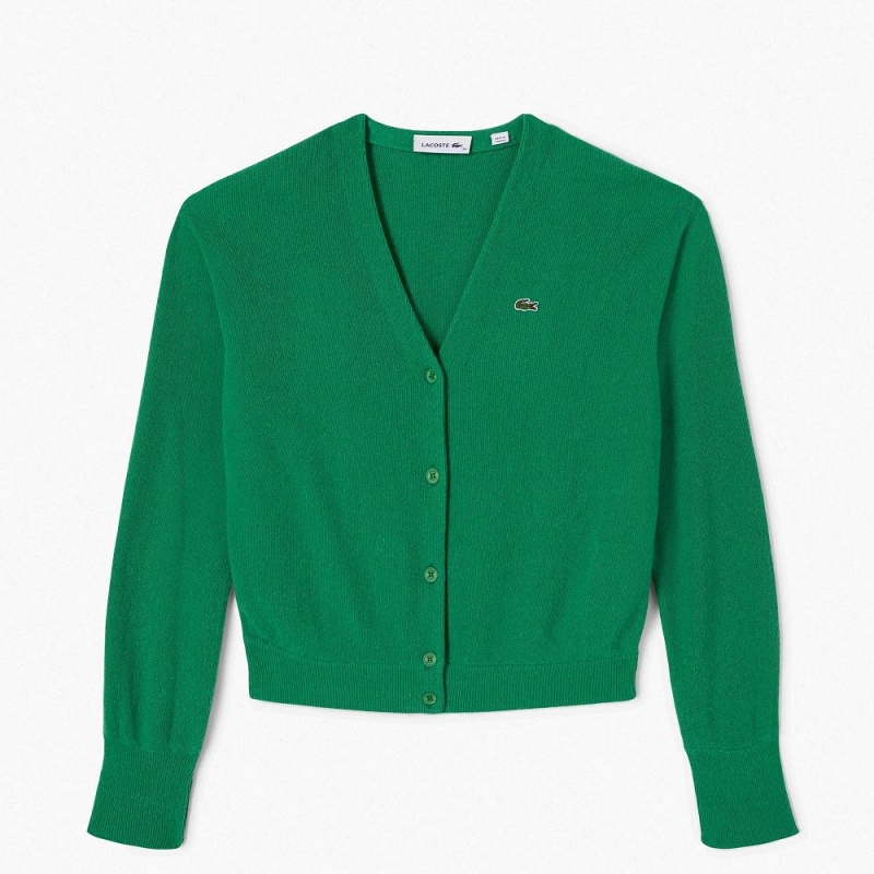 Women's Lacoste Cashmere Cardigan Rocket Green | CIU756491