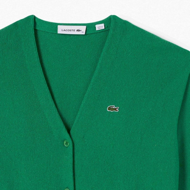 Women's Lacoste Cashmere Cardigan Rocket Green | CIU756491