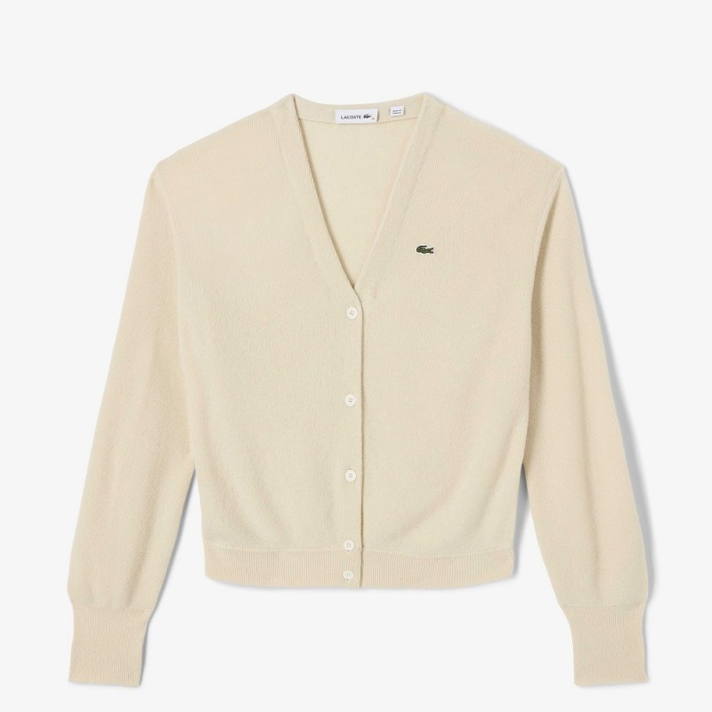 Women's Lacoste Cashmere Cardigan White | RTL631759