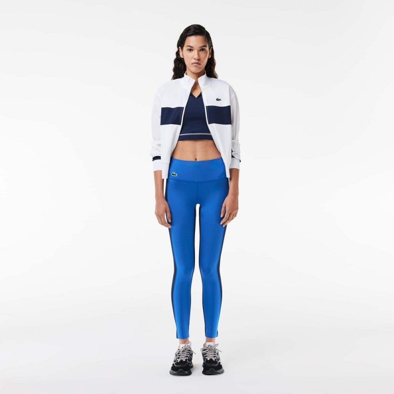 Women's Lacoste Colorblock Ultra-Dry Leggings Navy Blue Blue | IDP081649