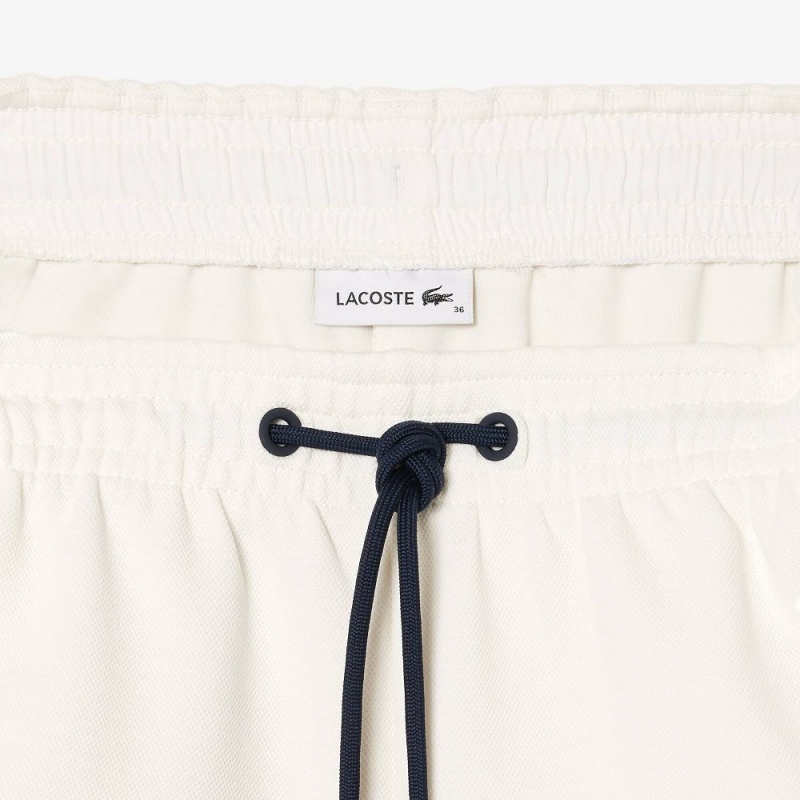 Women's Lacoste Contrast Seam Piqué Shorts White | ZJO523917