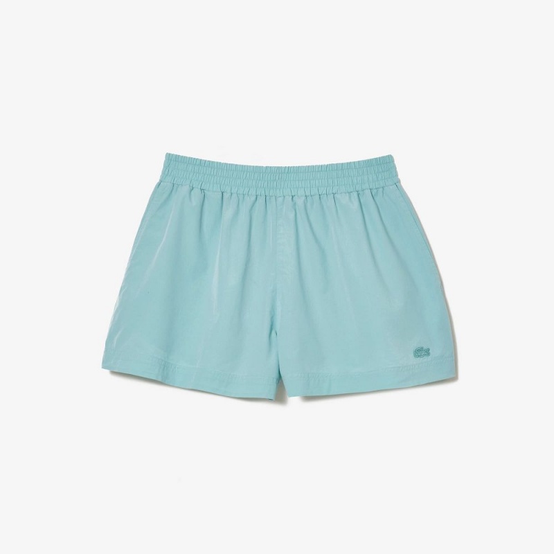 Women's Lacoste Cotton Poplin Shorts Blue | JLZ287315