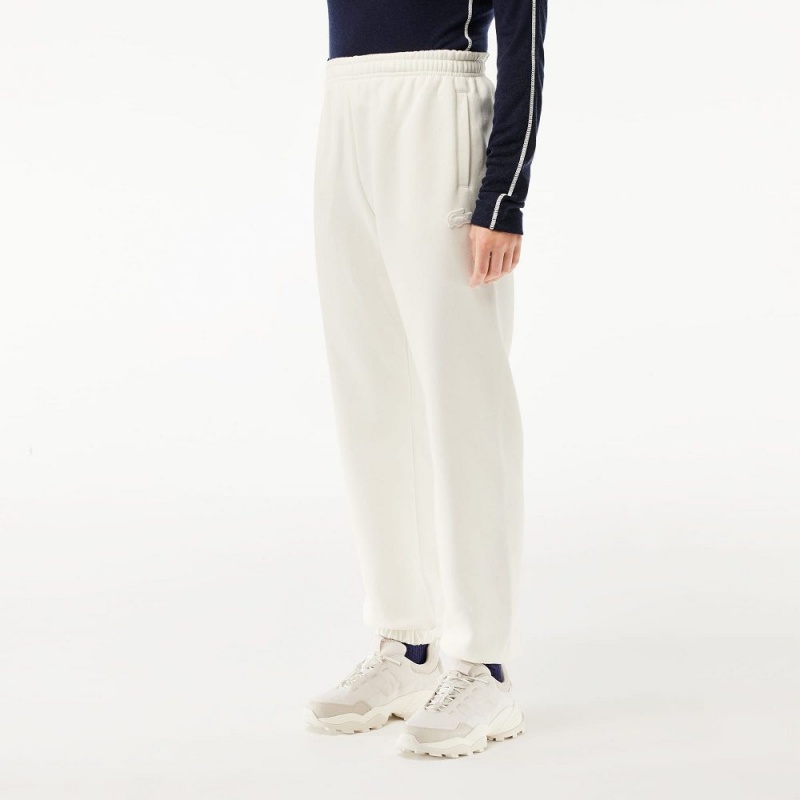 Women's Lacoste Cotton Sweatpants White | RBL037182